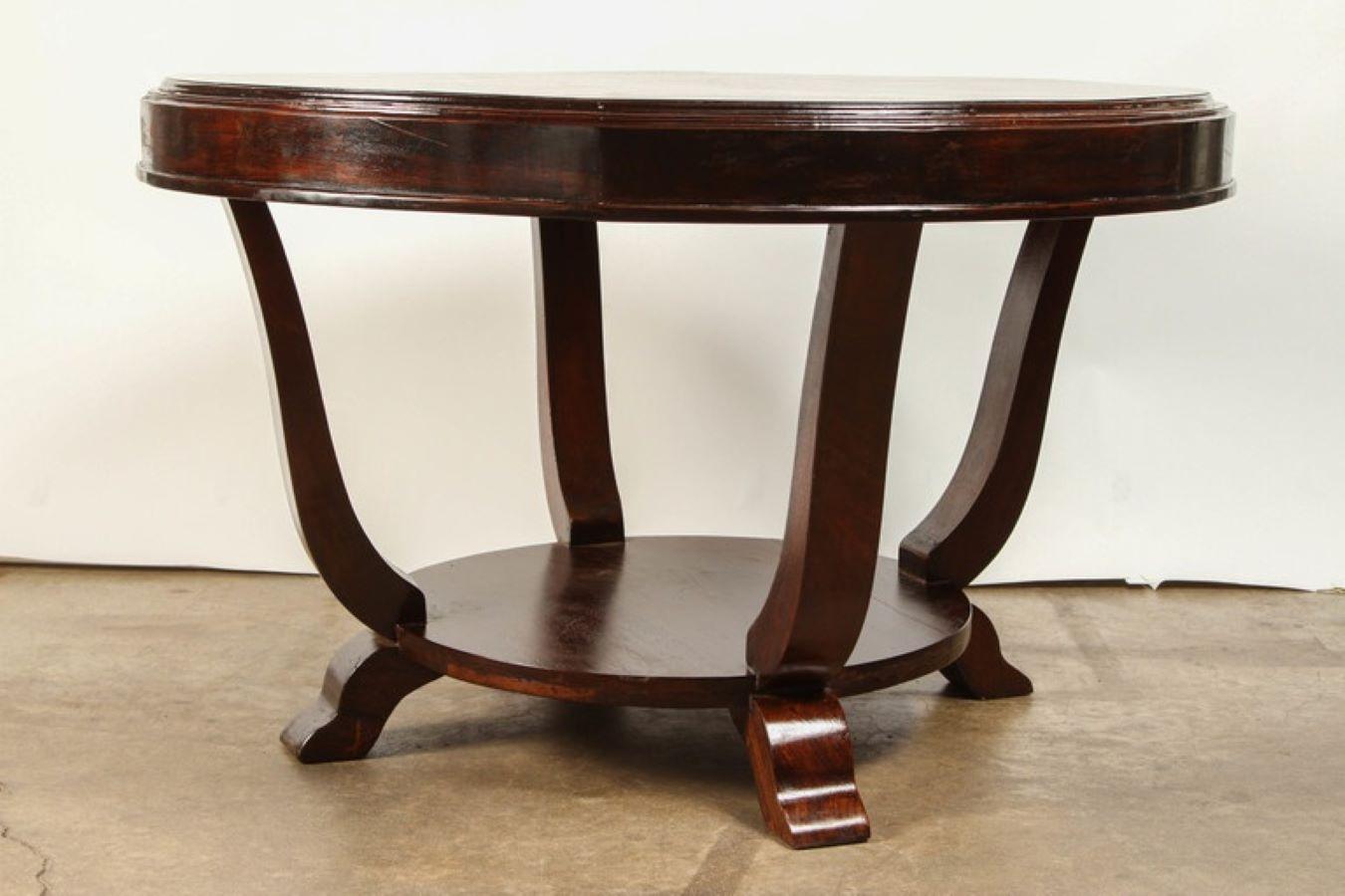 20th Century Rosewood Art Deco Center Table For Sale 1