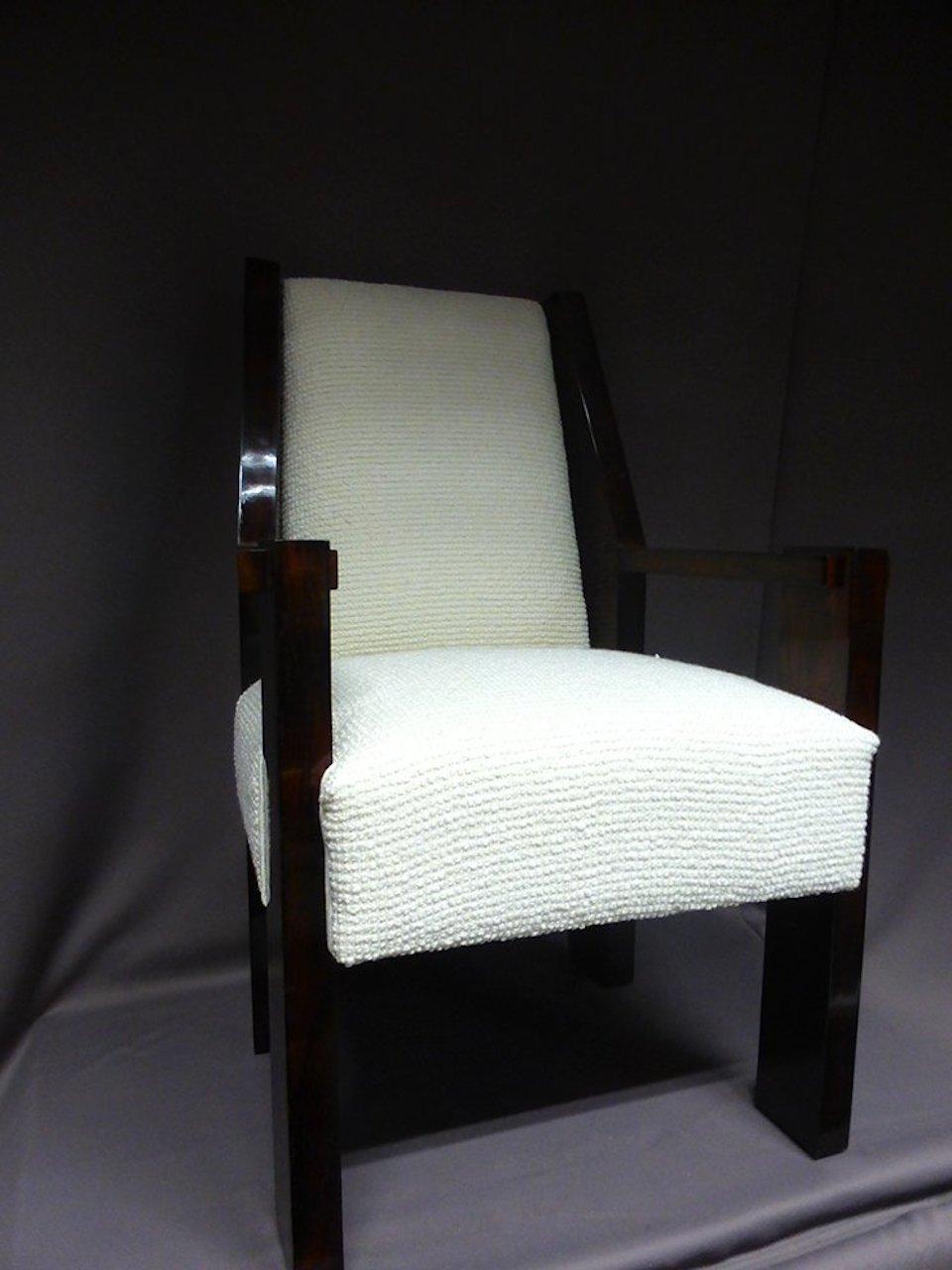 20th Century Rosewood Art Deco Pair of André Sornay Armchair, 1930s In Good Condition In LEGNY, FR