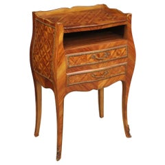 20th Century Rosewood Beech Walnut Inlaid Wood French Side Table, 1960