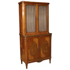 20th Century Rosewood Mahogany Maple Walnut Wood French Bookcase Cabinet, 1920