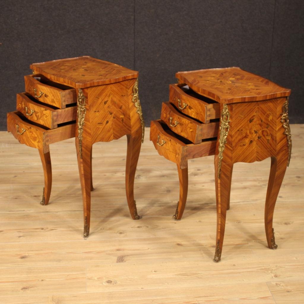 20th Century Rosewood, Maple, Boxwood, Mahogany, Inlaid French Bedside Tables 6