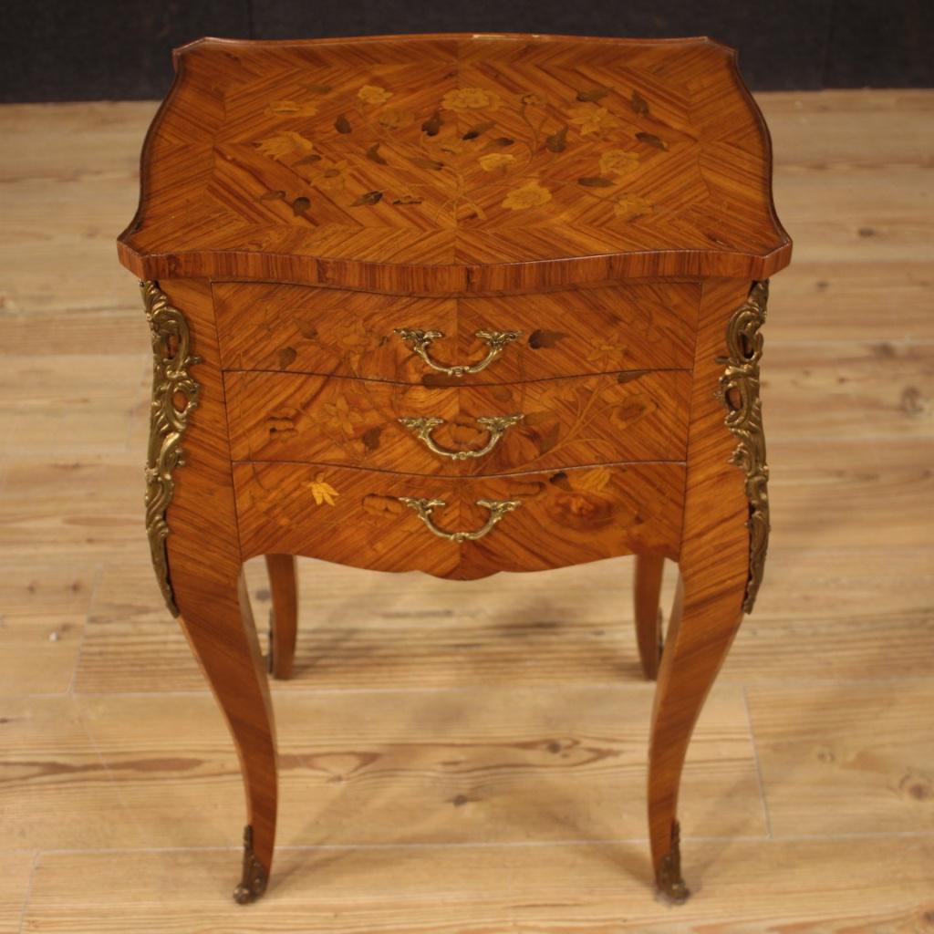 Inlay 20th Century Rosewood, Maple, Boxwood, Mahogany, Inlaid French Bedside Tables