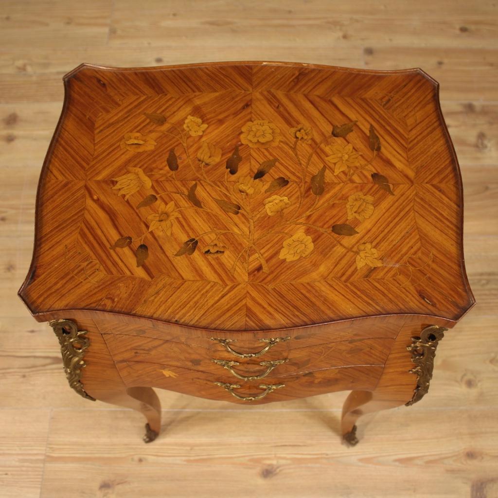 20th Century Rosewood, Maple, Boxwood, Mahogany, Inlaid French Bedside Tables In Good Condition In Vicoforte, Piedmont