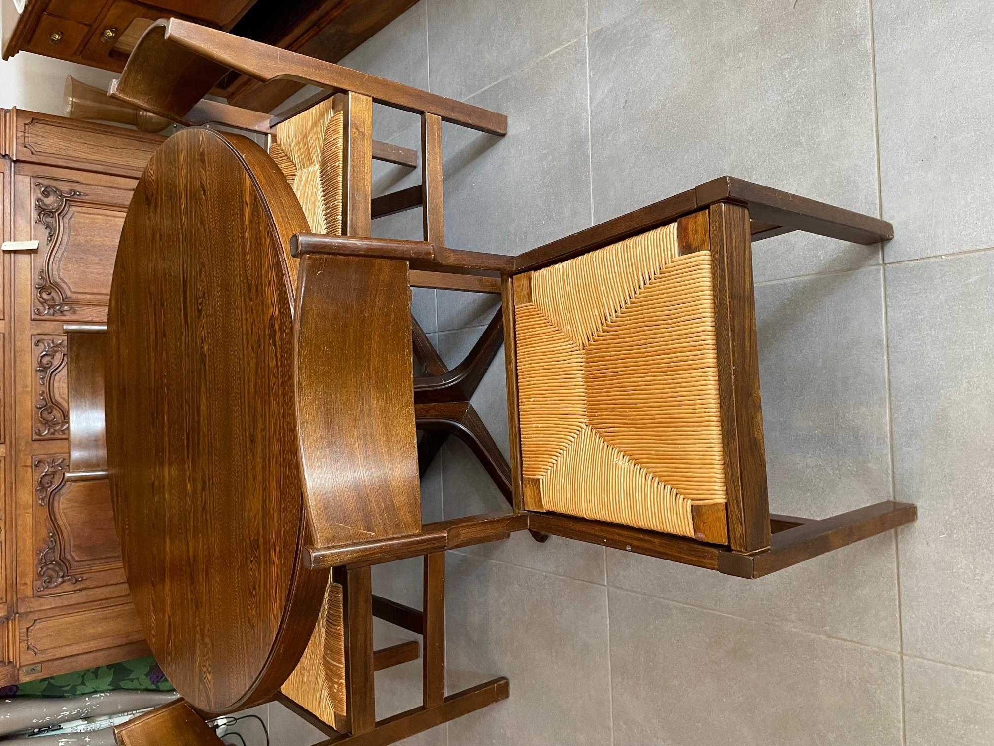 20th Century Rosewood Veneer Baumann Table and Chairs, 1960s 6