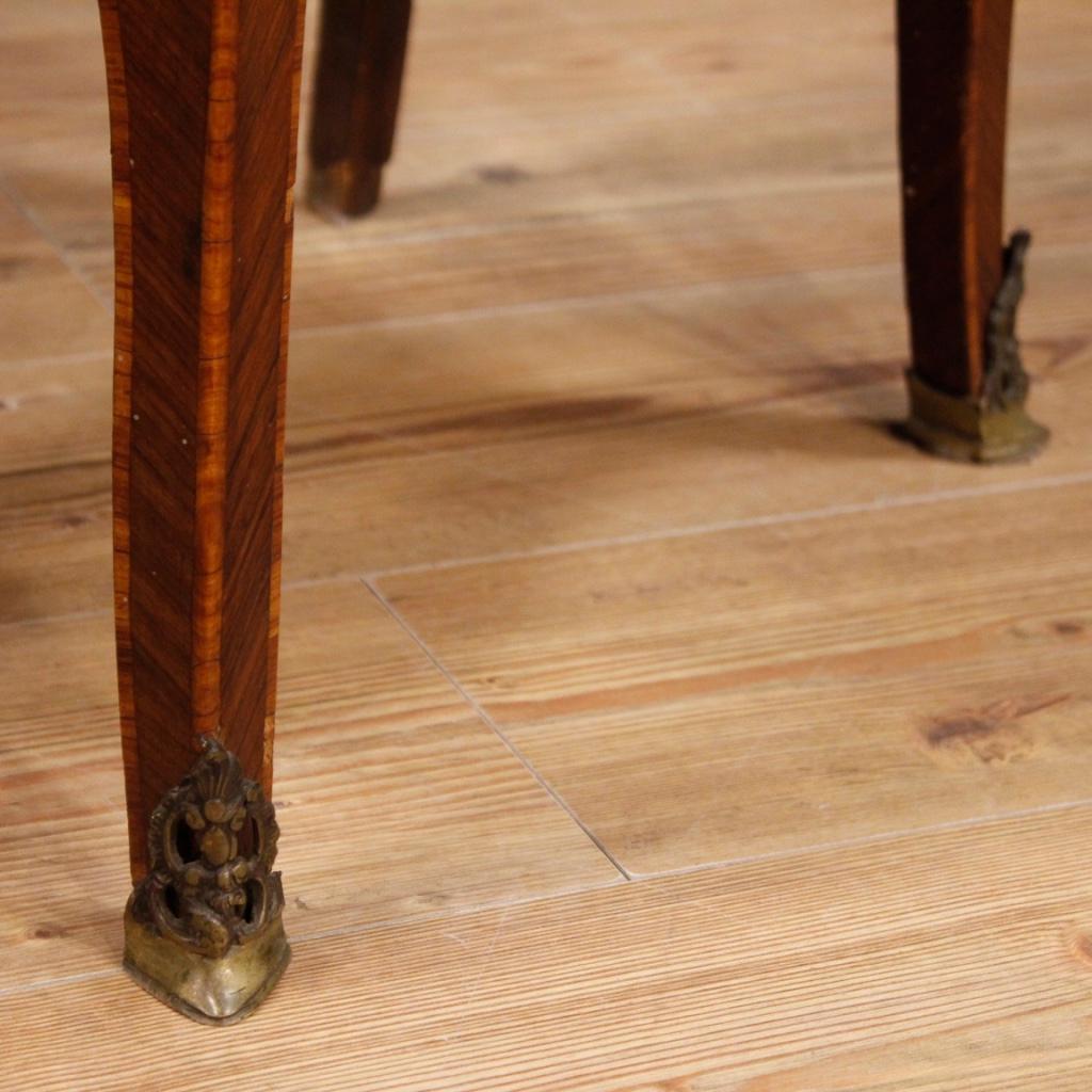 Inlay 20th Century Inlaid Rosewood, Walnut, Maple, Palisander Italian Side Table, 1950