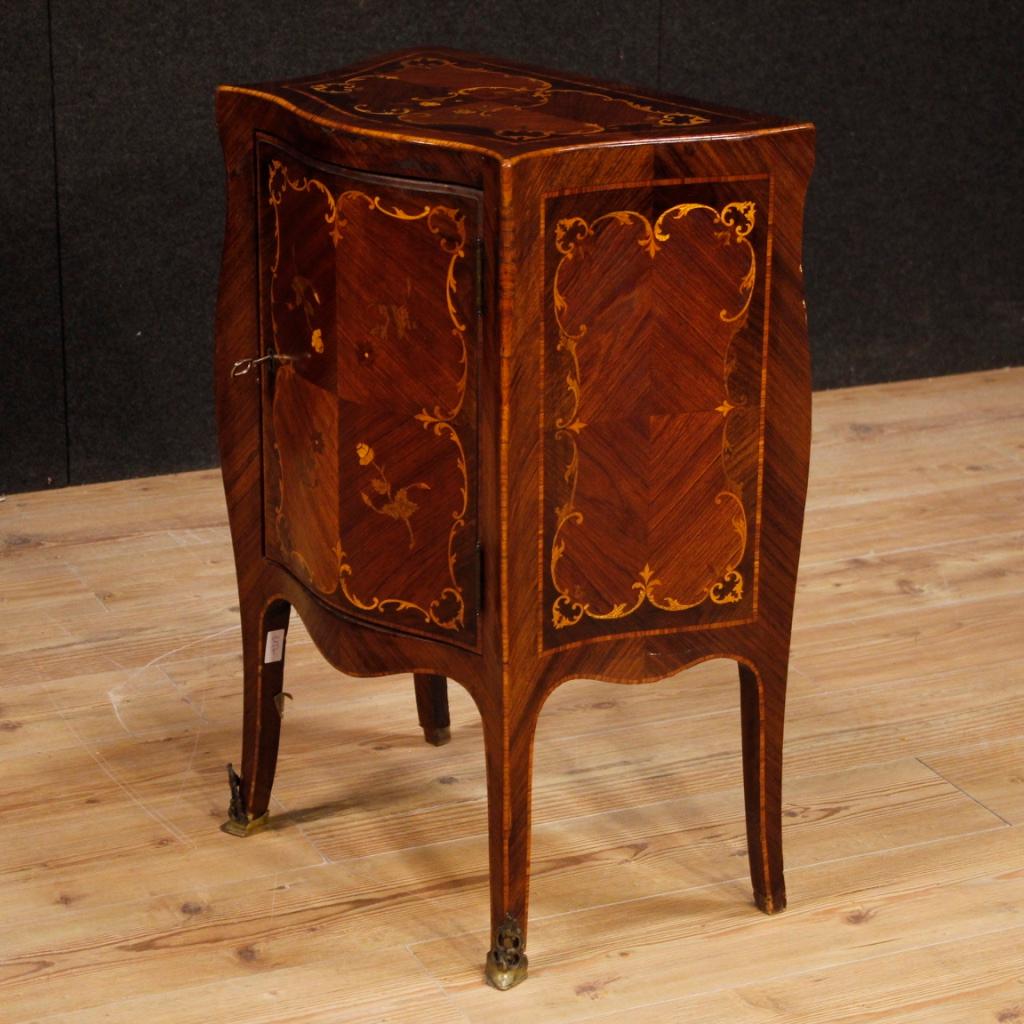 20th Century Inlaid Rosewood, Walnut, Maple, Palisander Italian Side Table, 1950 1