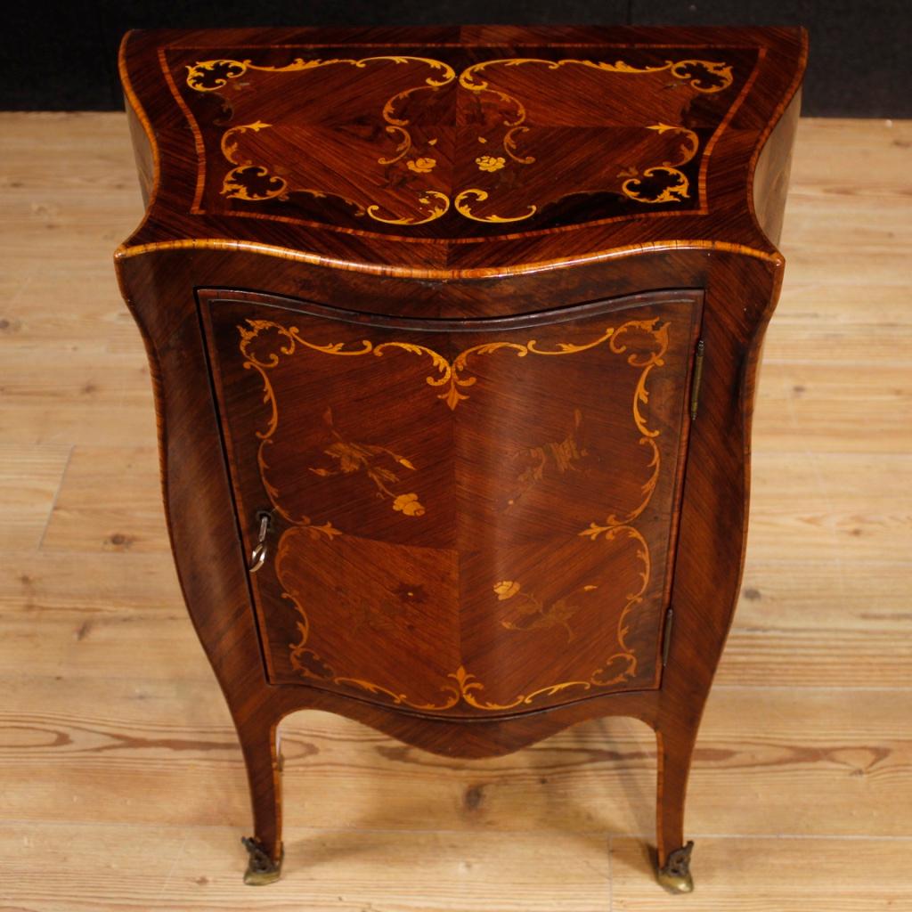 20th Century Inlaid Rosewood, Walnut, Maple, Palisander Italian Side Table, 1950 2