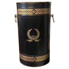 Porte-parapluies rond en métal noir du 20e siècle de style Napoléon III