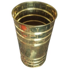 20th Century Round Brass Umbrella Stand