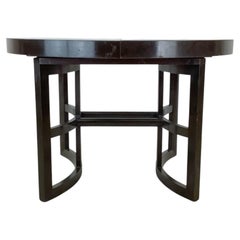 20th Century Round Mahogany Extension Dining Table, Attributed to Paul Frankl