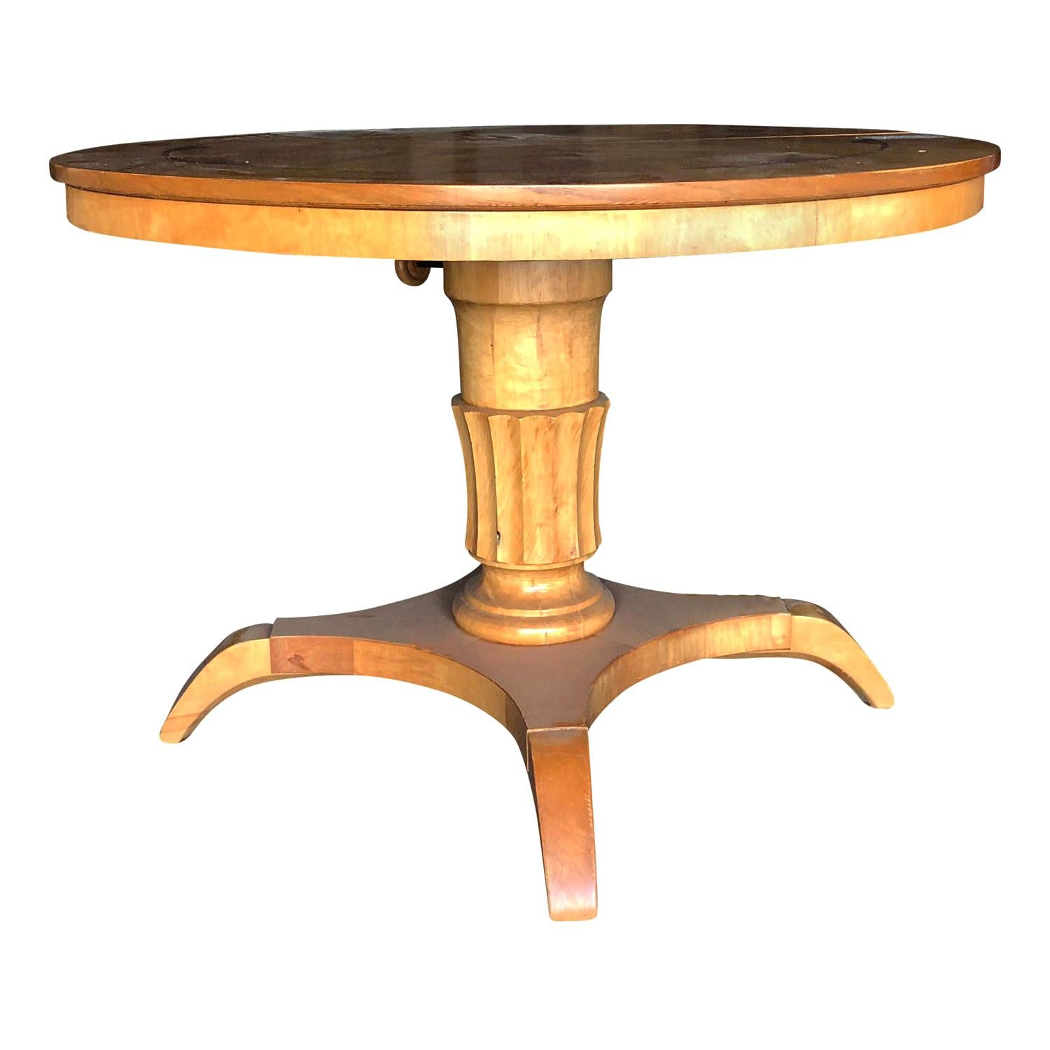 20th Century Small Round Swedish Freja Table, Maplewood Coffee Table