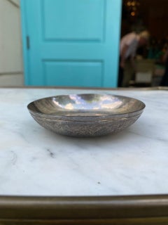 20th Century Round Silvered Dish, Unmarked