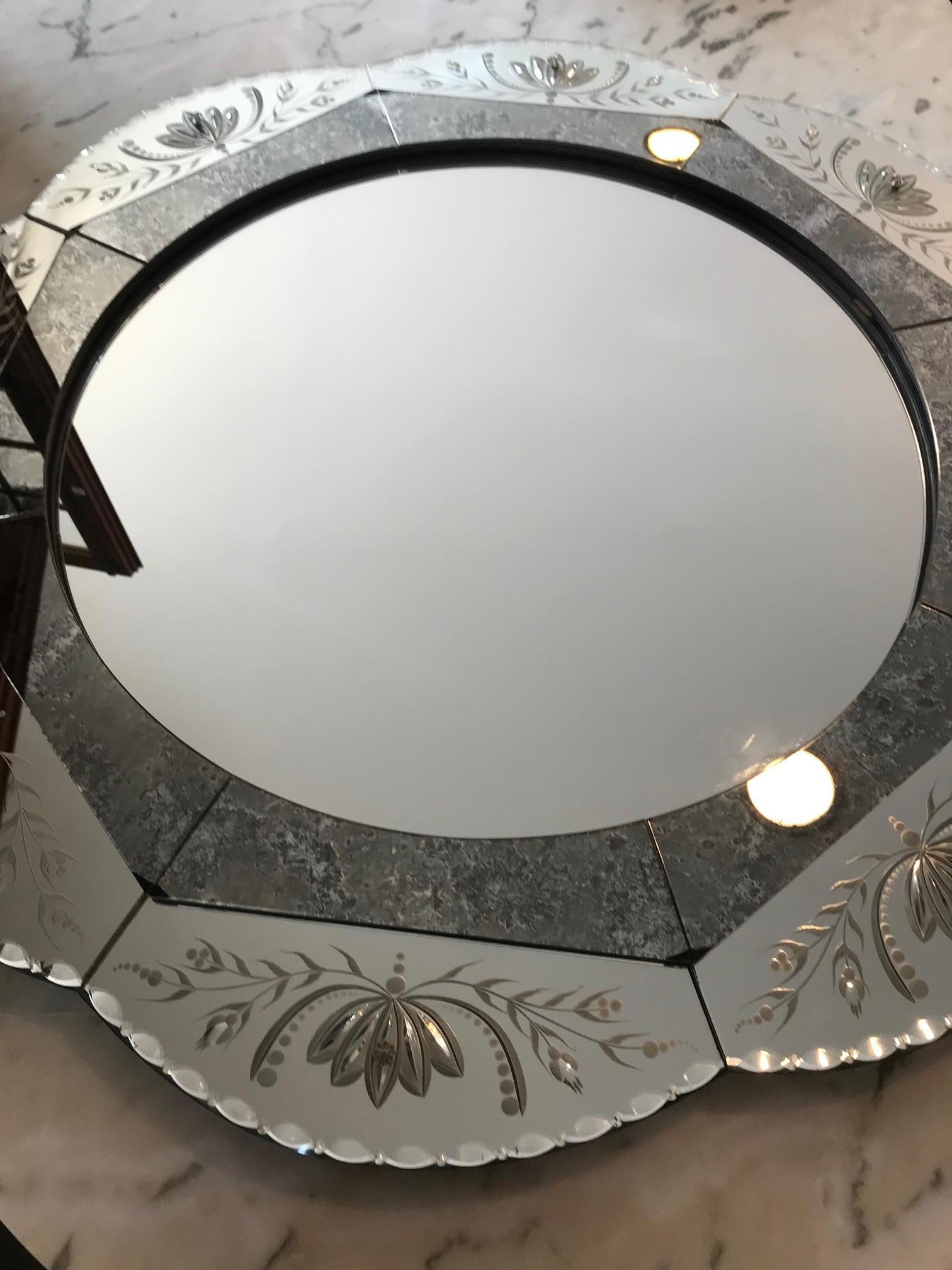 Mid-20th Century 20th Century Round Venitian Mirror, 1950s