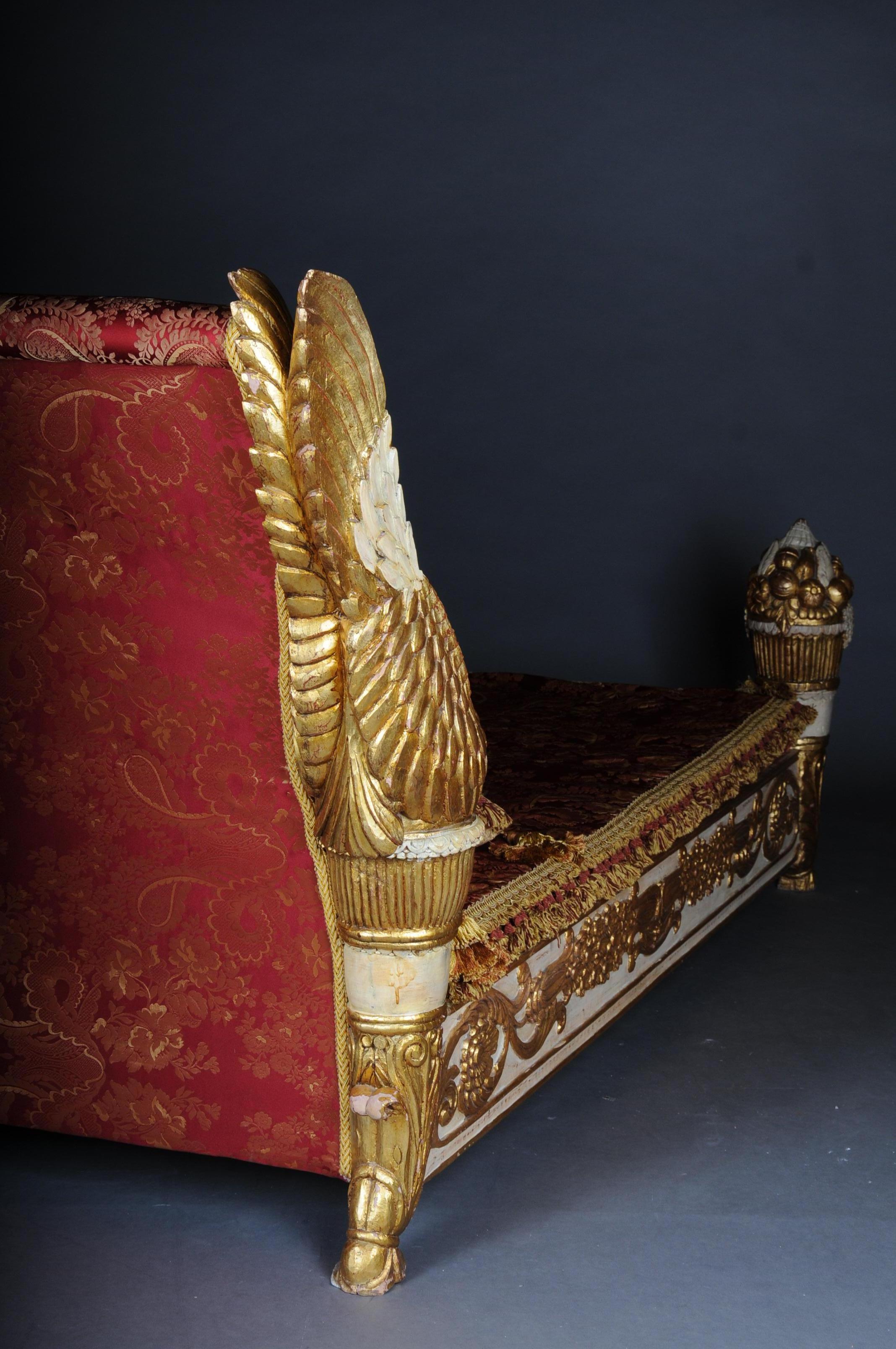 20th Century Royal Gilded King Bed / Swan Bed 2