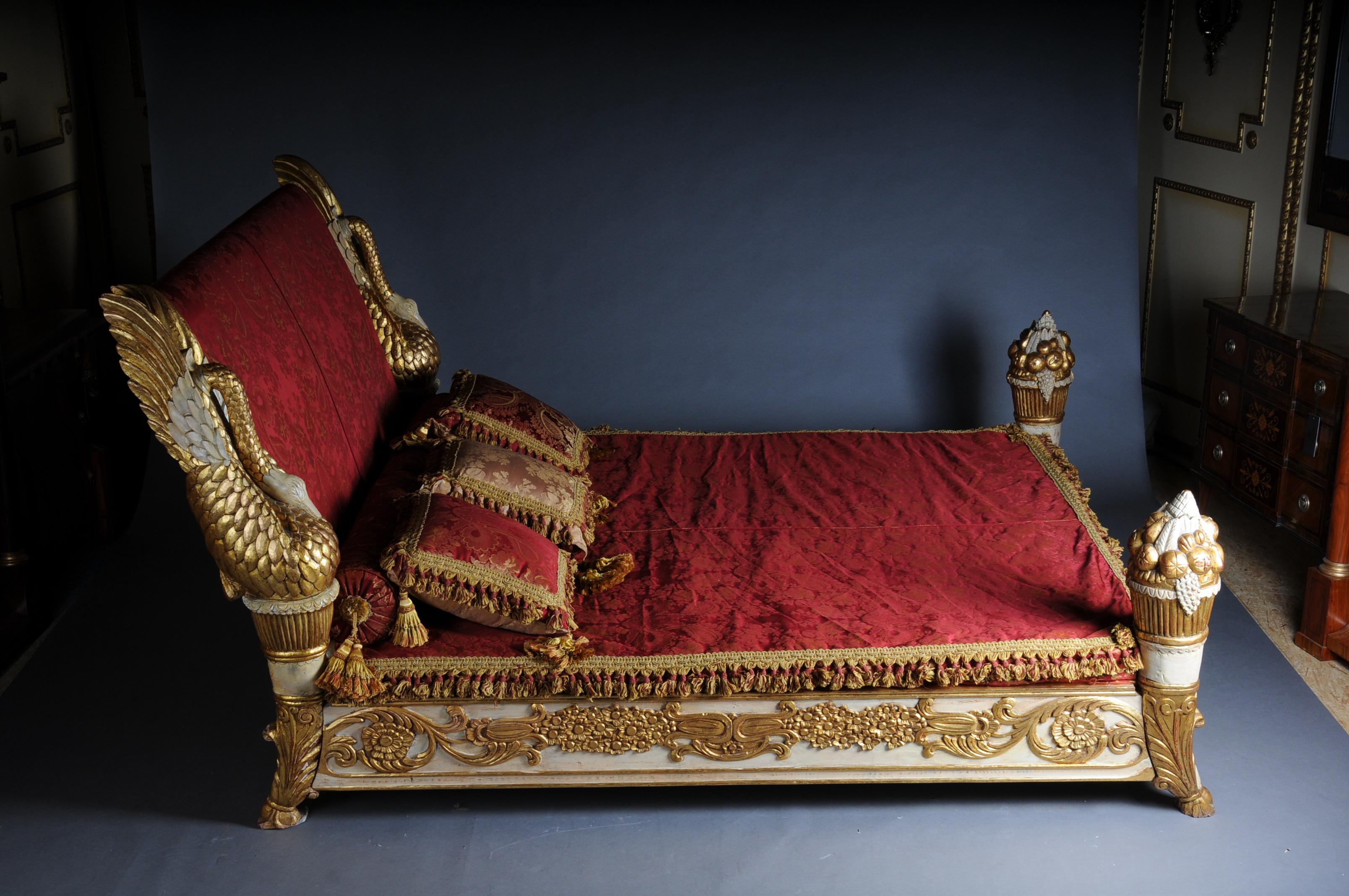 20th Century Royal Gilded King Bed / Swan Bed 1