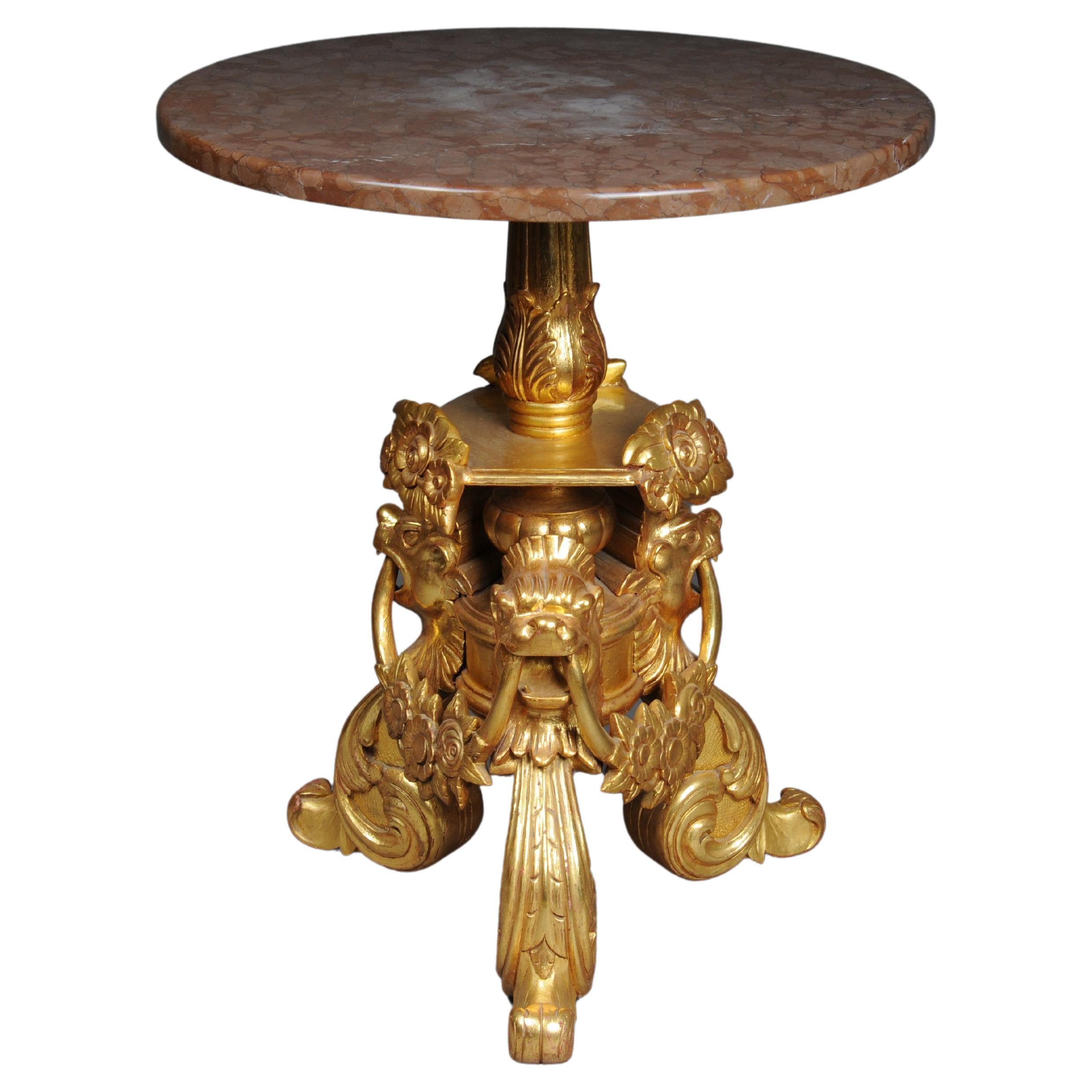 20th Century Royal ornate side table gilded with marble top