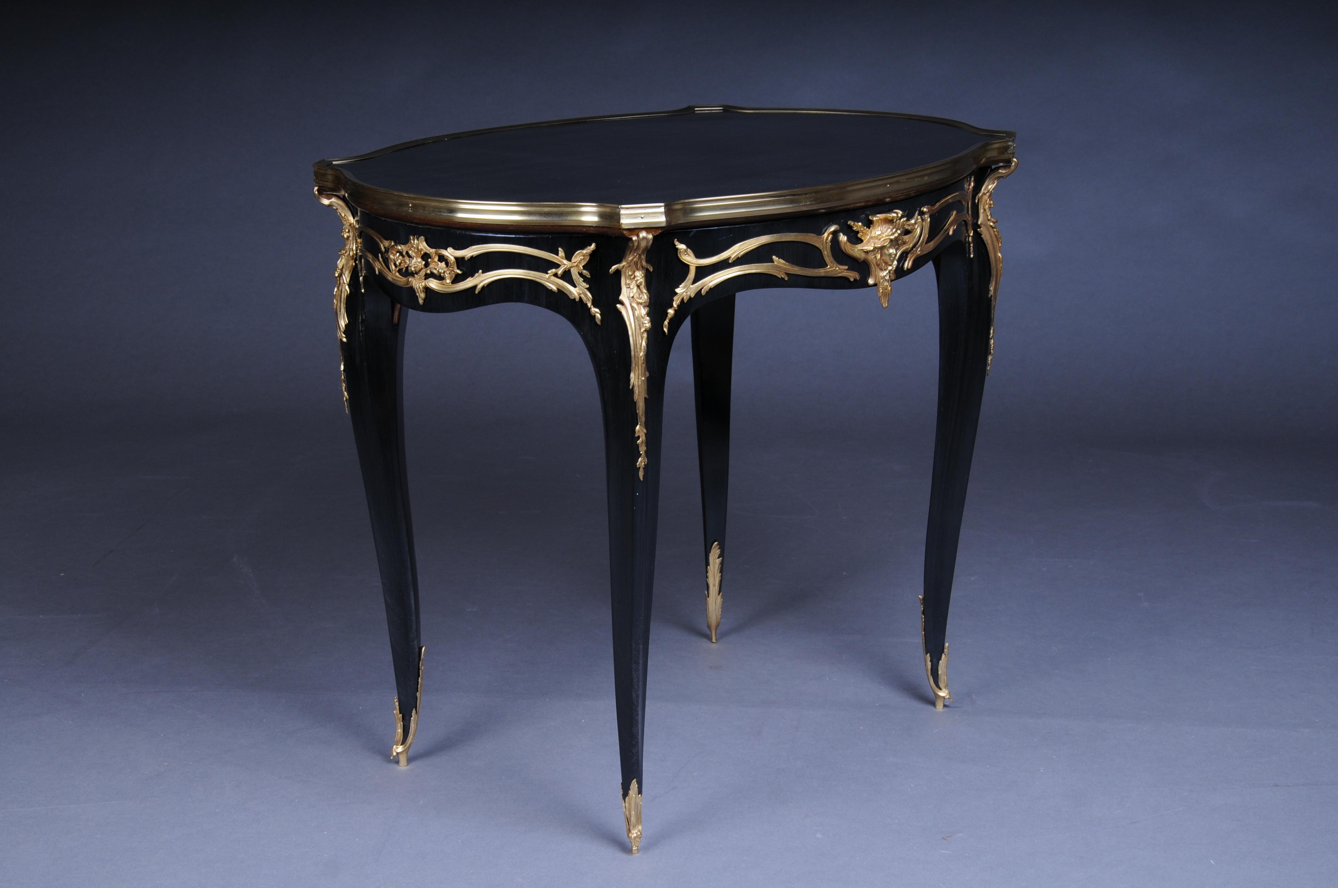 20th Century Royal Side Table after Francois Linke, Paris, black gold For Sale 4