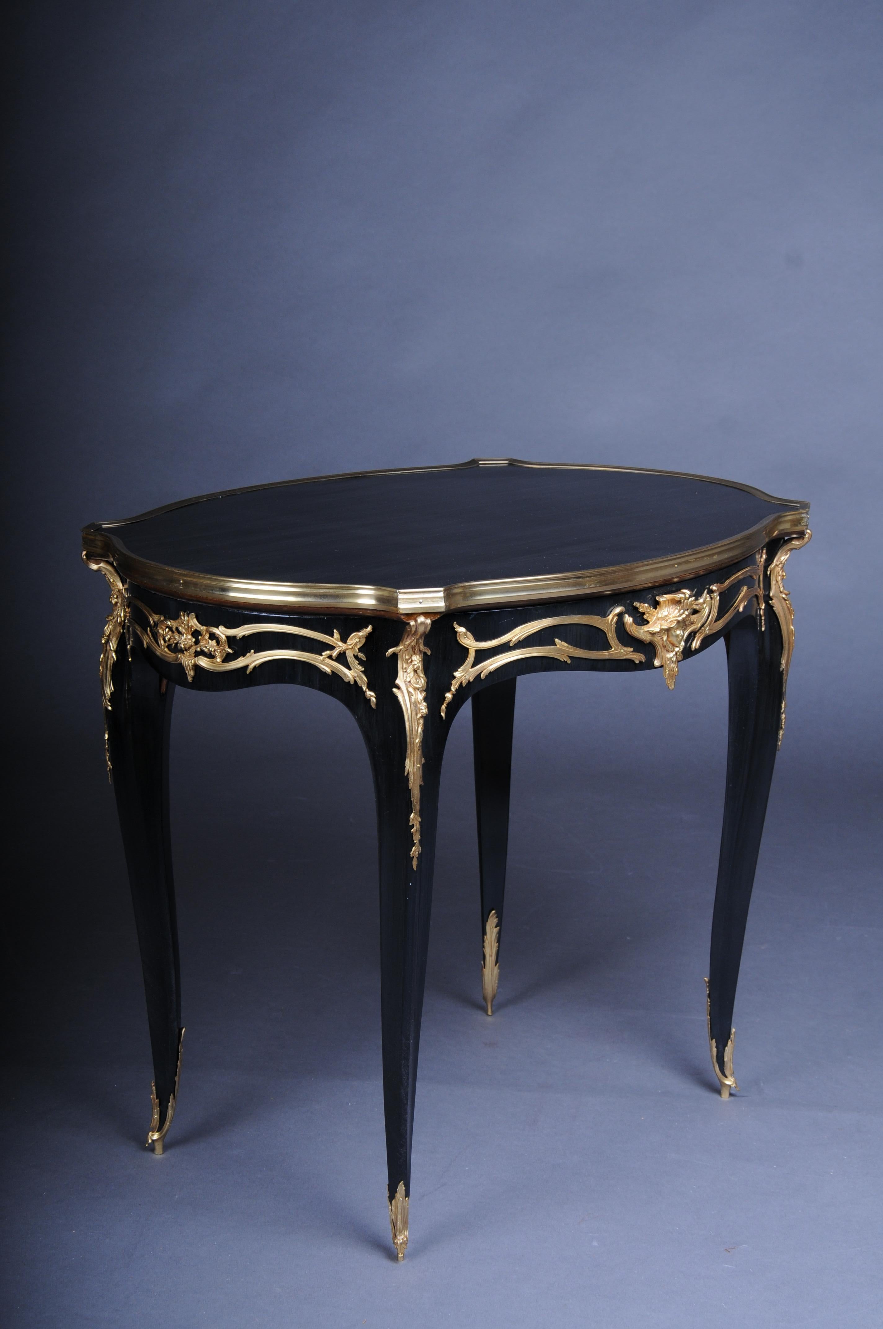 20th Century Royal Side Table after Francois Linke, Paris, black gold For Sale 5