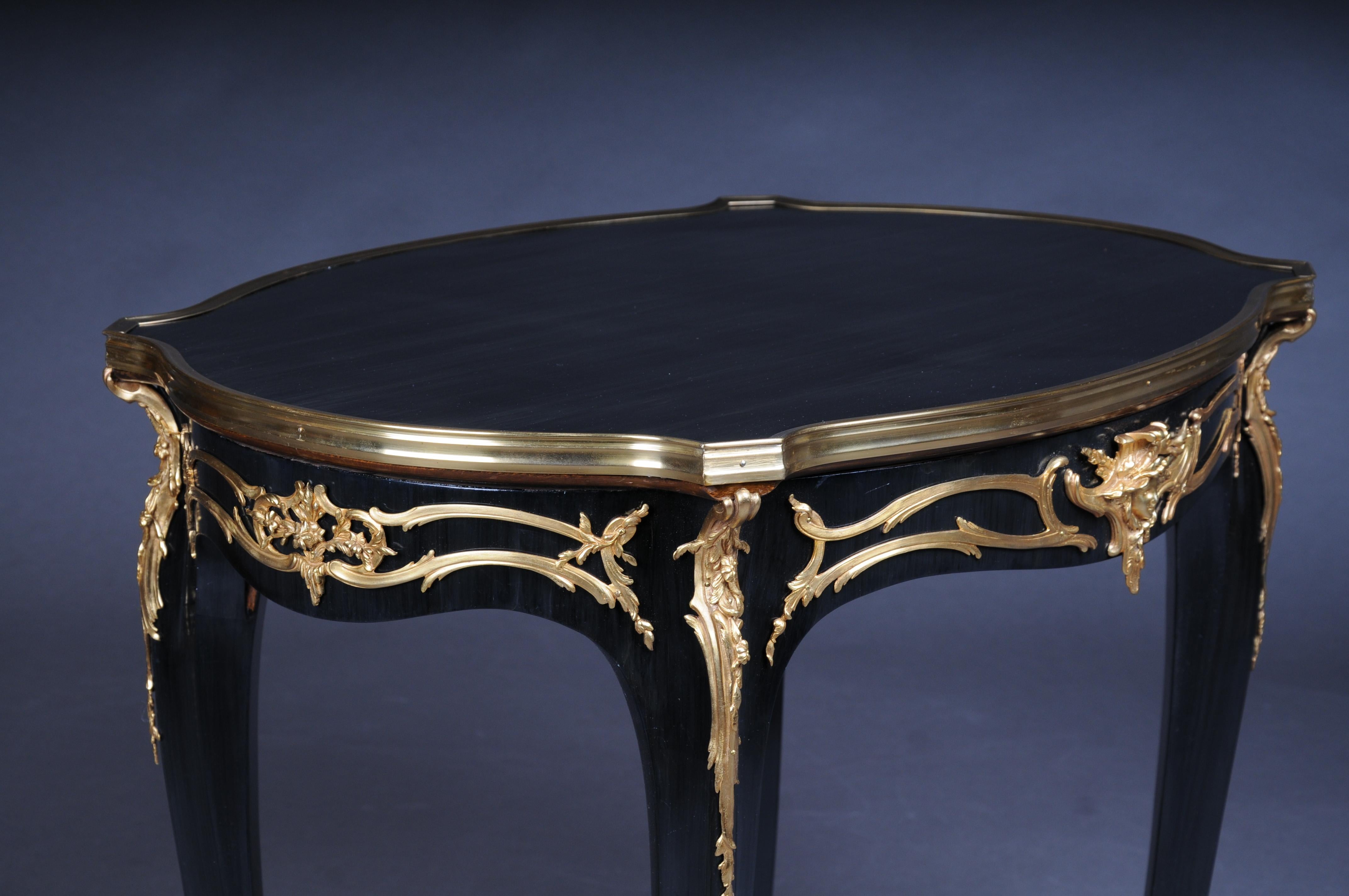 20th Century Royal Side Table after Francois Linke, Paris, black gold For Sale 6