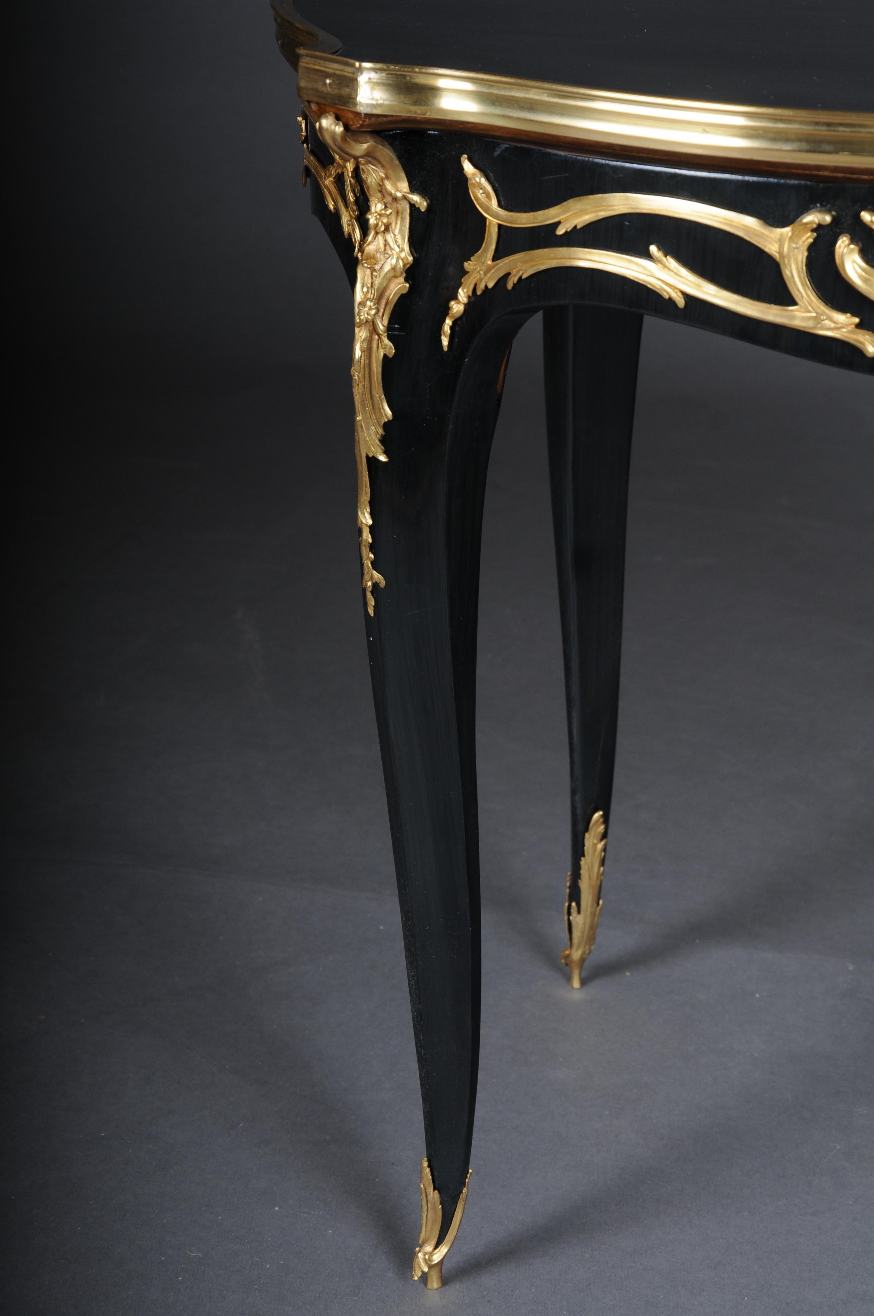 20th Century Royal Side Table after Francois Linke, Paris, black gold For Sale 9