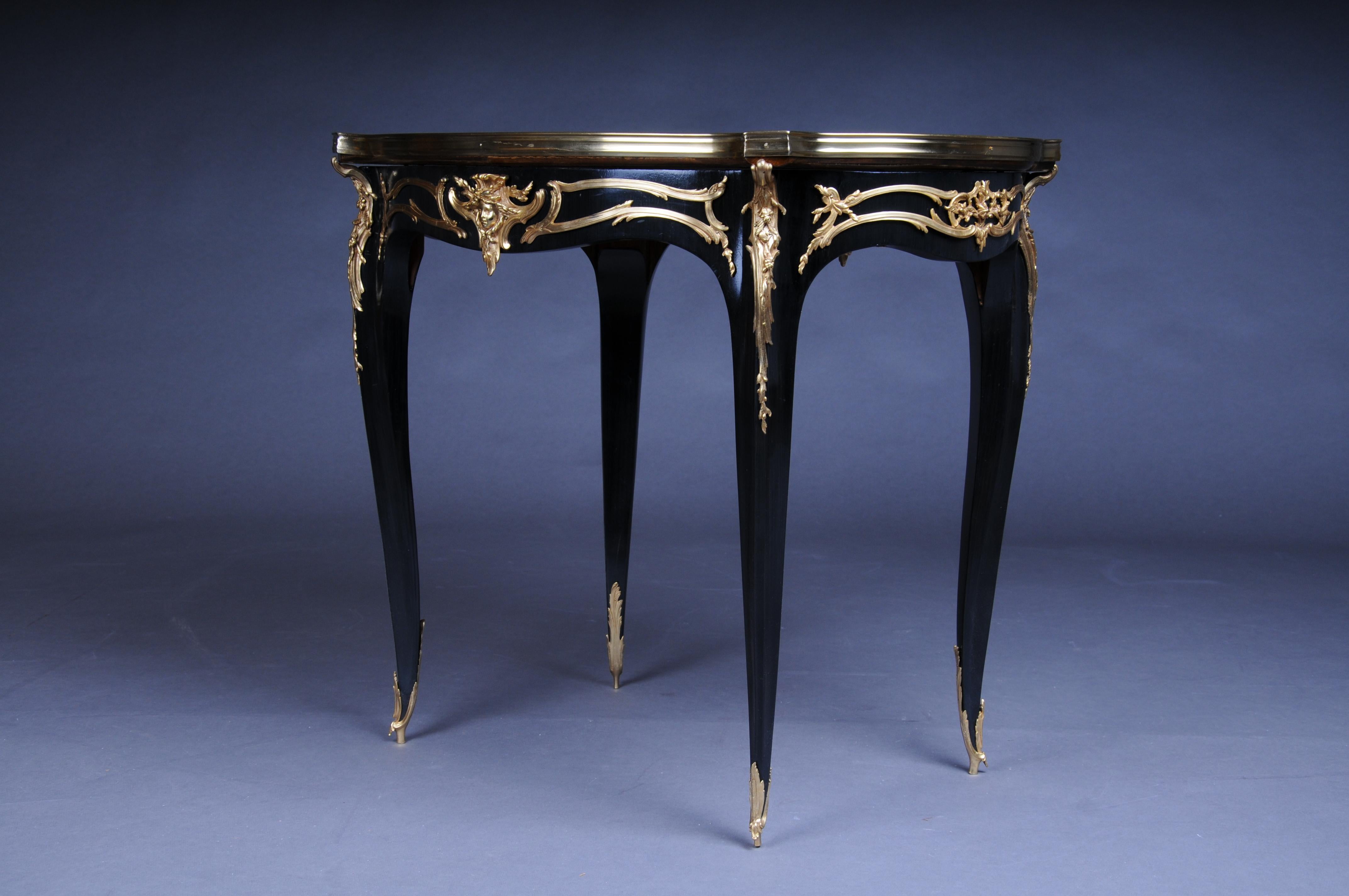 20th Century Royal Side Table after Francois Linke, Paris, black gold For Sale 11