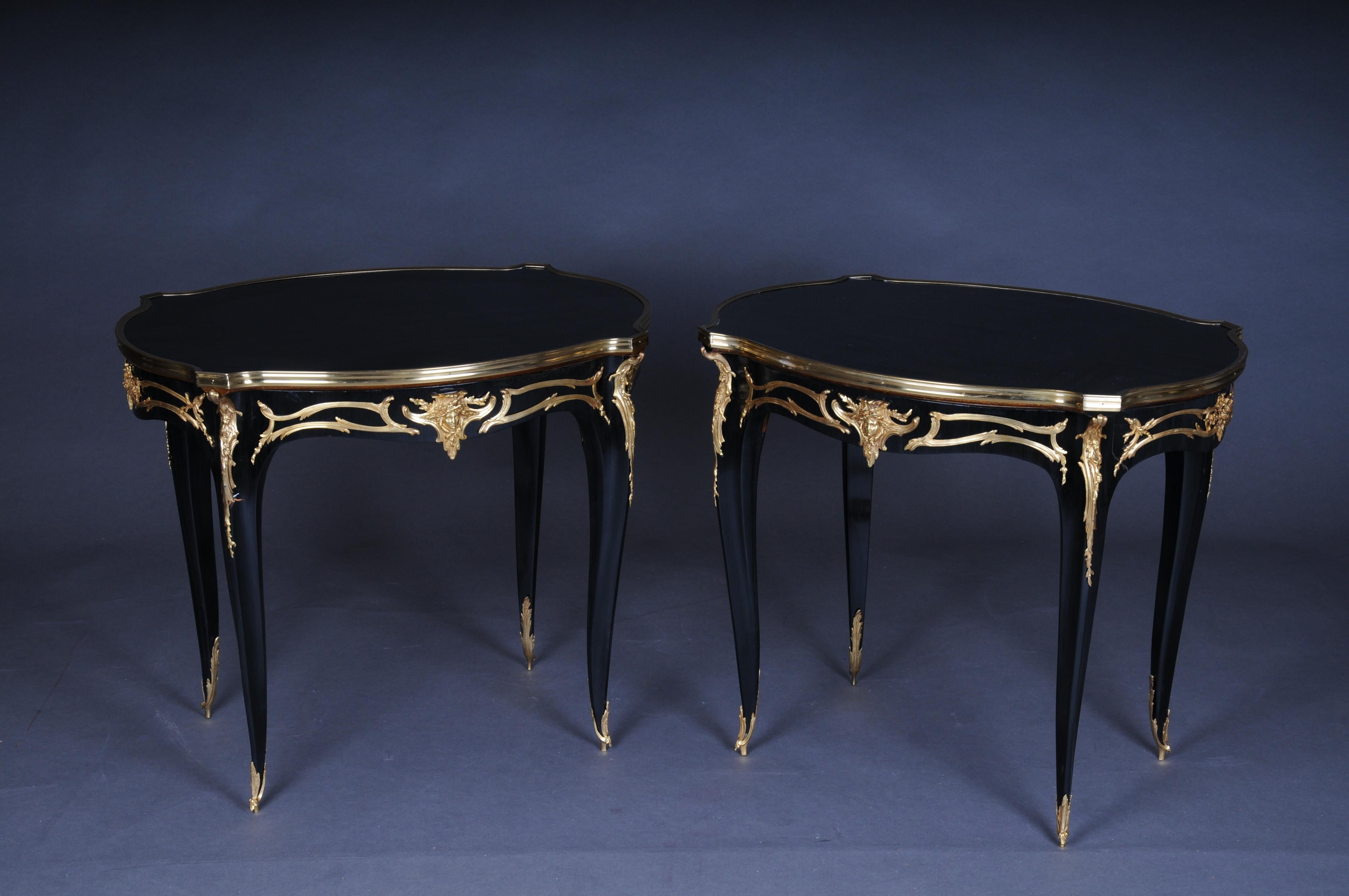 20th Century Royal Side Table after Francois Linke, Paris, black gold For Sale 13