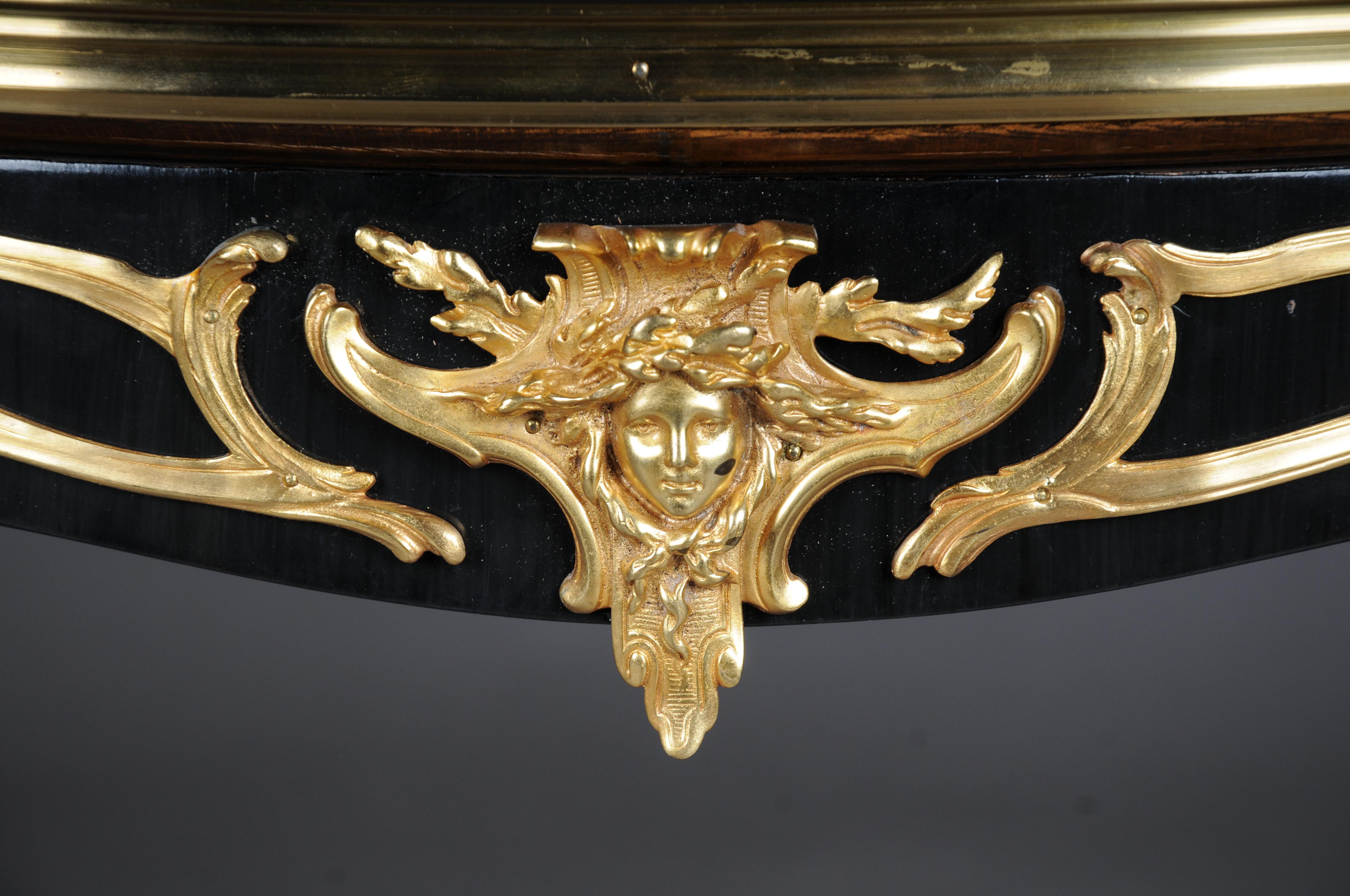 Blackened 20th Century Royal Side Table after Francois Linke, Paris, black gold For Sale