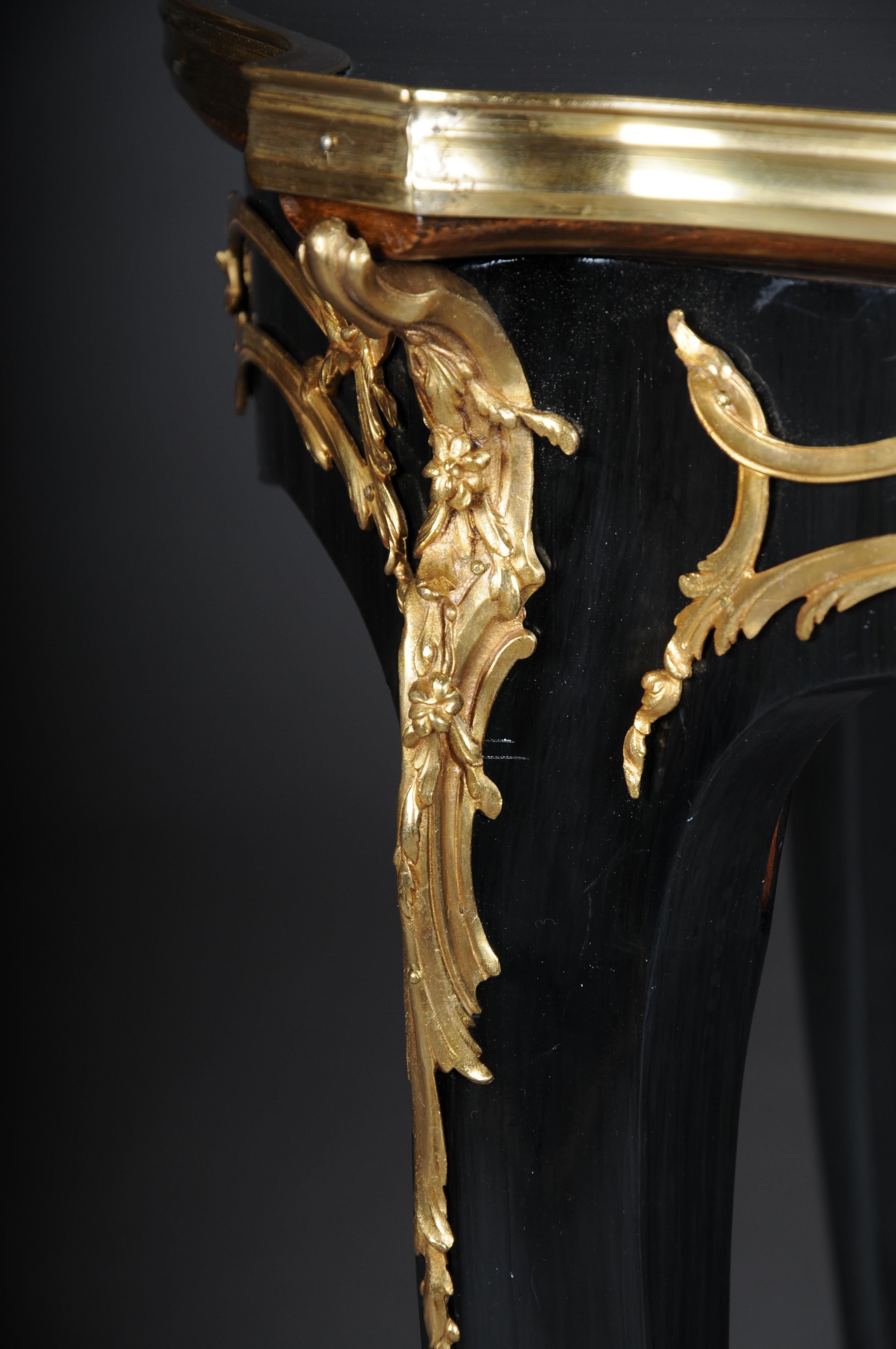 20th Century Royal Side Table after Francois Linke, Paris, black gold In Good Condition For Sale In Berlin, DE