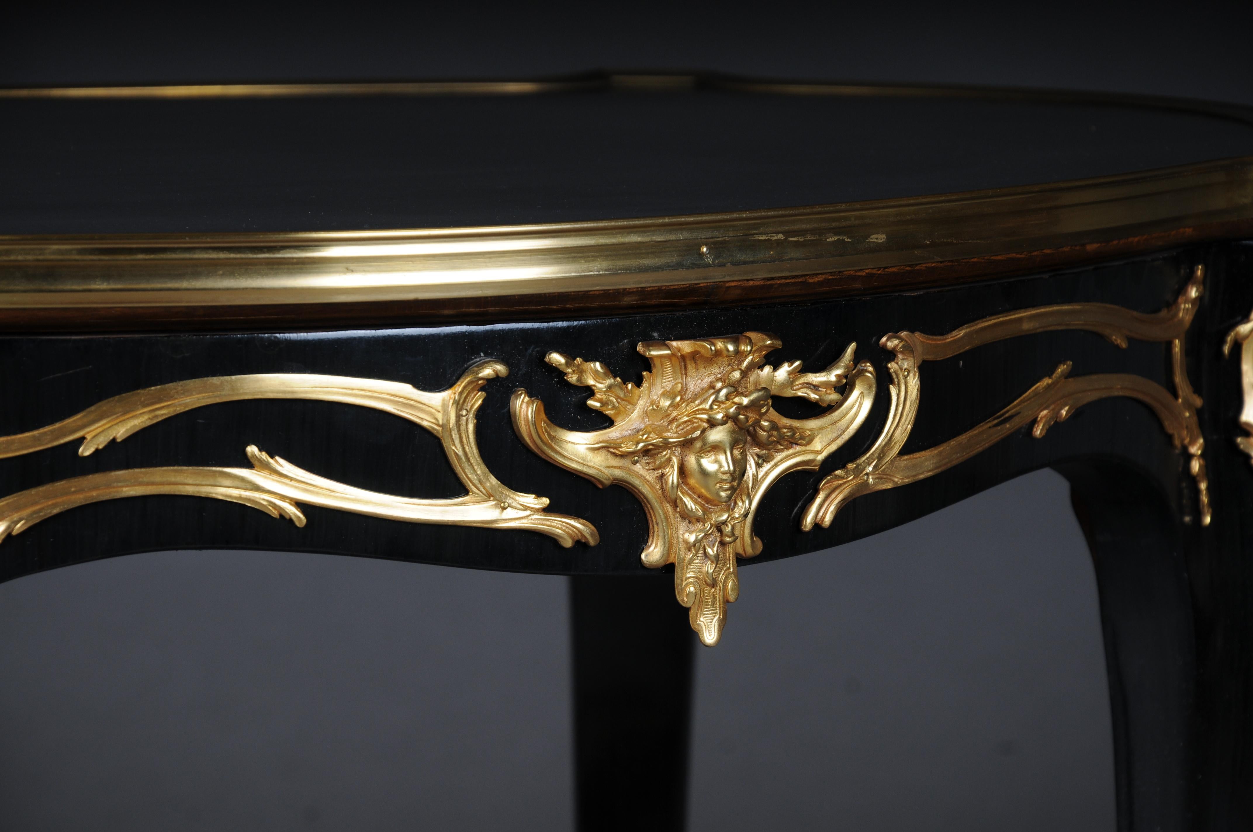 20th Century Royal Side Table after Francois Linke, Paris, black gold For Sale 1