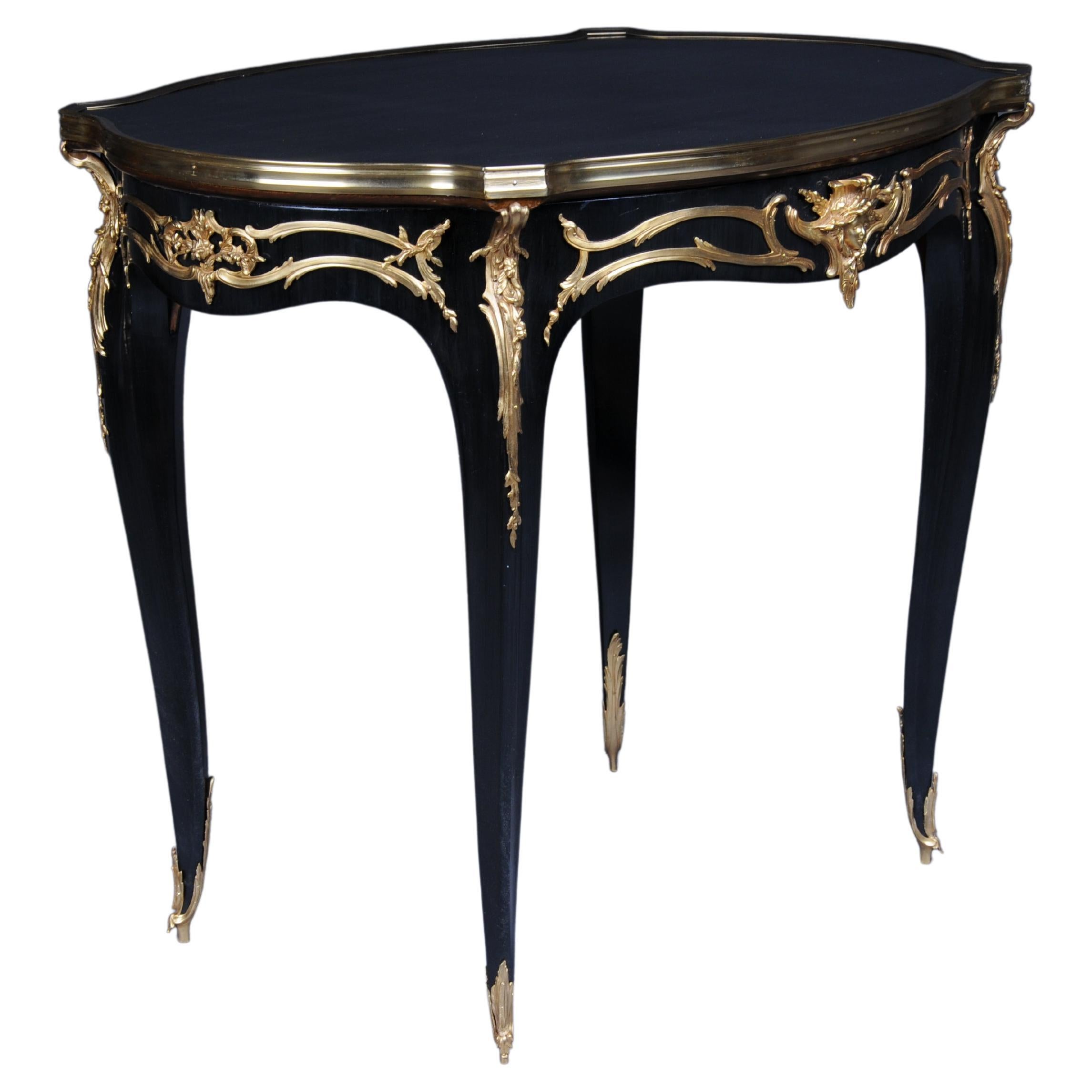 20th Century Royal Side Table after Francois Linke, Paris, black gold For Sale