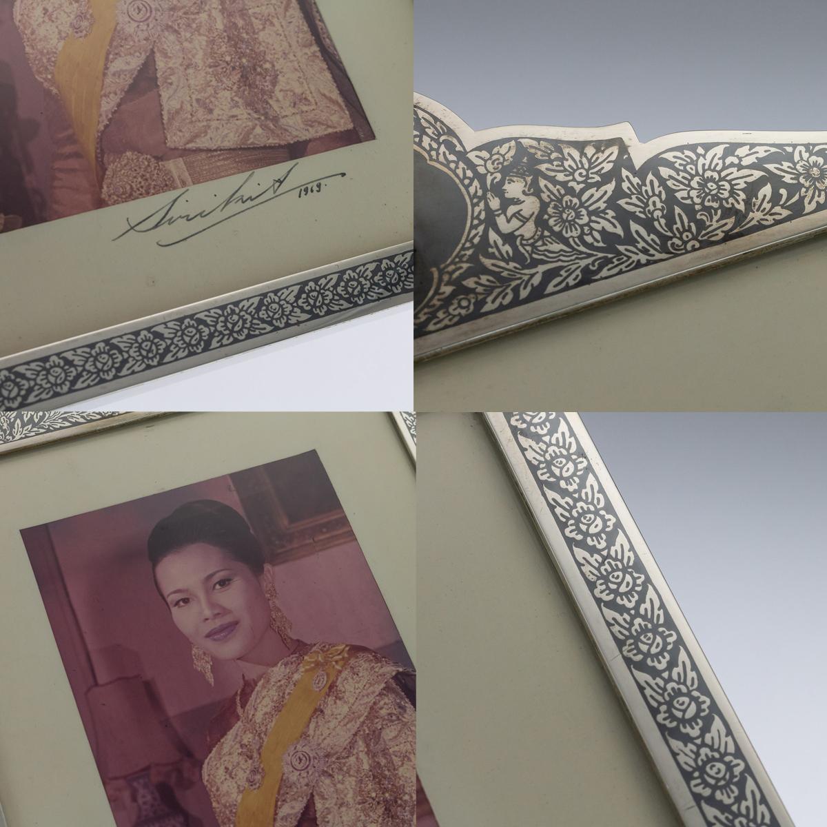 20th Century Royal Thailand Solid Silver & Niello Frames, Bangkok, circa 1969 6