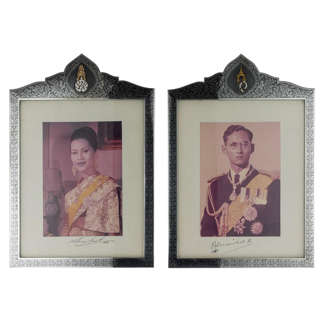 20th Century Royal Thailand Solid Silver & Niello Frames, Bangkok, circa 1969