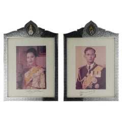 20th Century Royal Thailand Solid Silver & Niello Frames, Bangkok, circa 1969