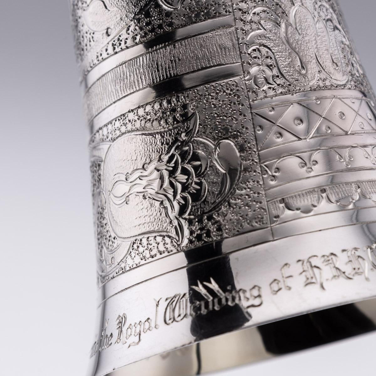 20th Century, Royal Wedding Solid Silver Wager Cup, London, c.1973 For Sale 10