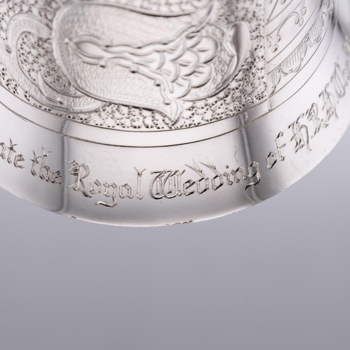 20th Century, Royal Wedding Solid Silver Wager Cup, London, c.1973 For Sale 13