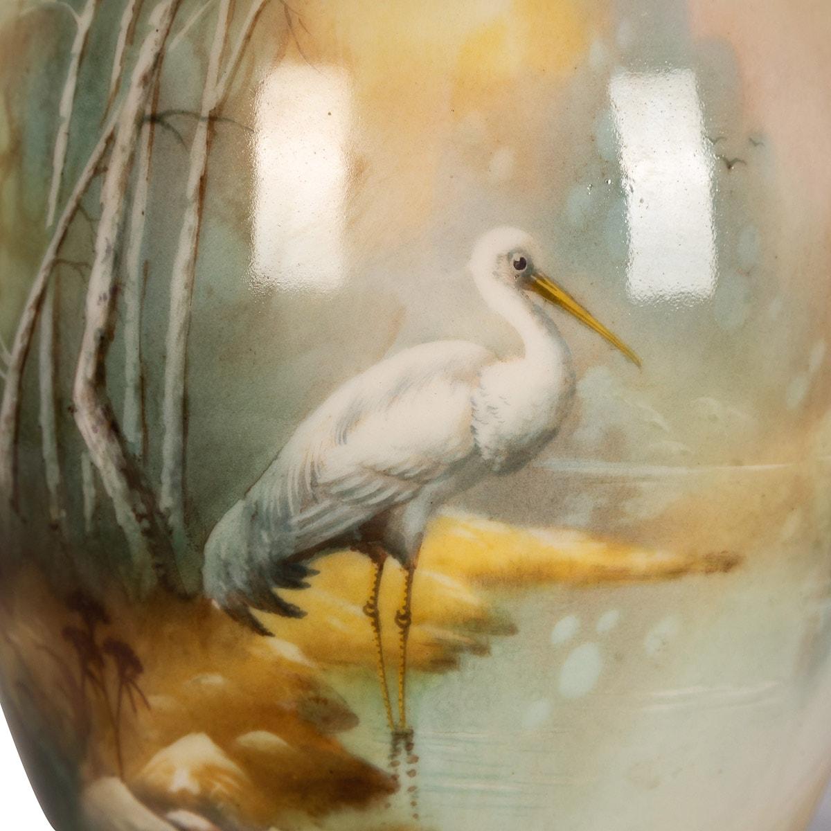 20th Century Royal Worcester Vase With Egret Bird, Walter Powell, c.1910 9