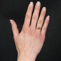 20. Jahrhundert Rubin-Diamant 18 Karat Gelbgold Du und ich Ring