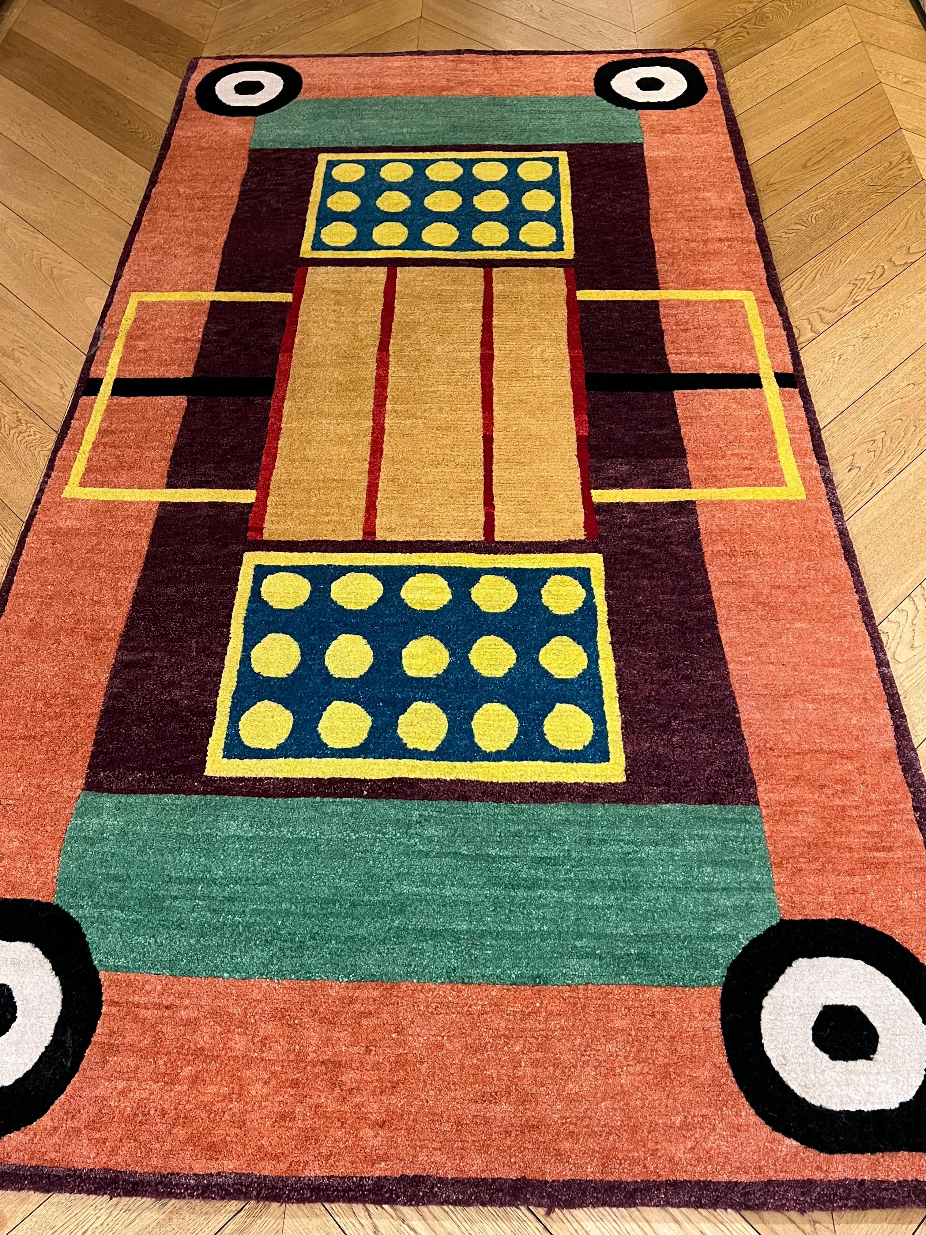 20th Century Rug Nathalie Du Pasquier 2003 Limited Edition In Excellent Condition For Sale In Firenze, IT