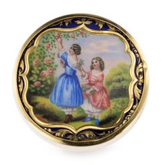 20th Century Russian 14-Karat Gold and Enamel Pill Box, Moscow, circa 1900