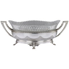 20th Century Russian Empire Solid Silver and Glass Jardinière, Bolin, circa 1910