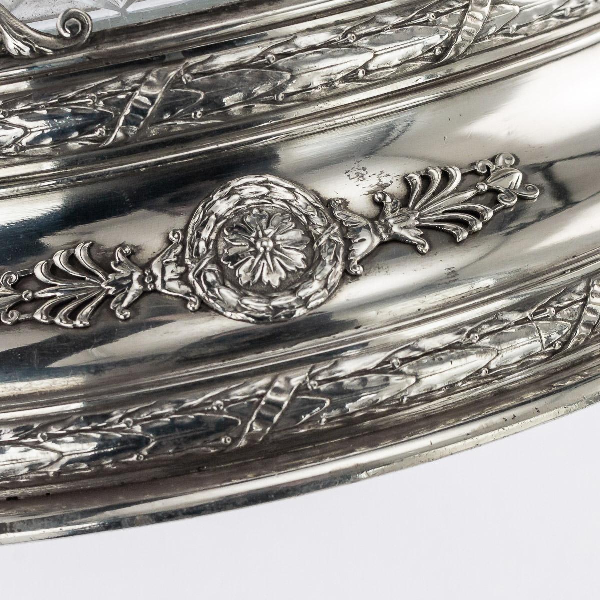 20th Century Russian Empire Solid Silver & Cut Glass Vase Khlebnikov, circa 1910 9