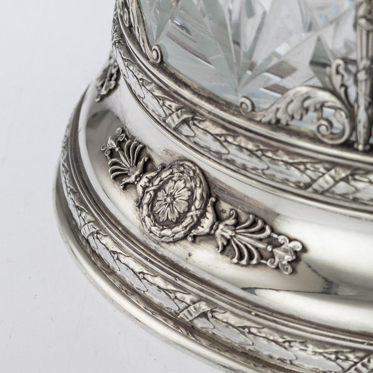 20th Century Russian Empire Solid Silver & Cut Glass Vase Khlebnikov, circa 1910 10