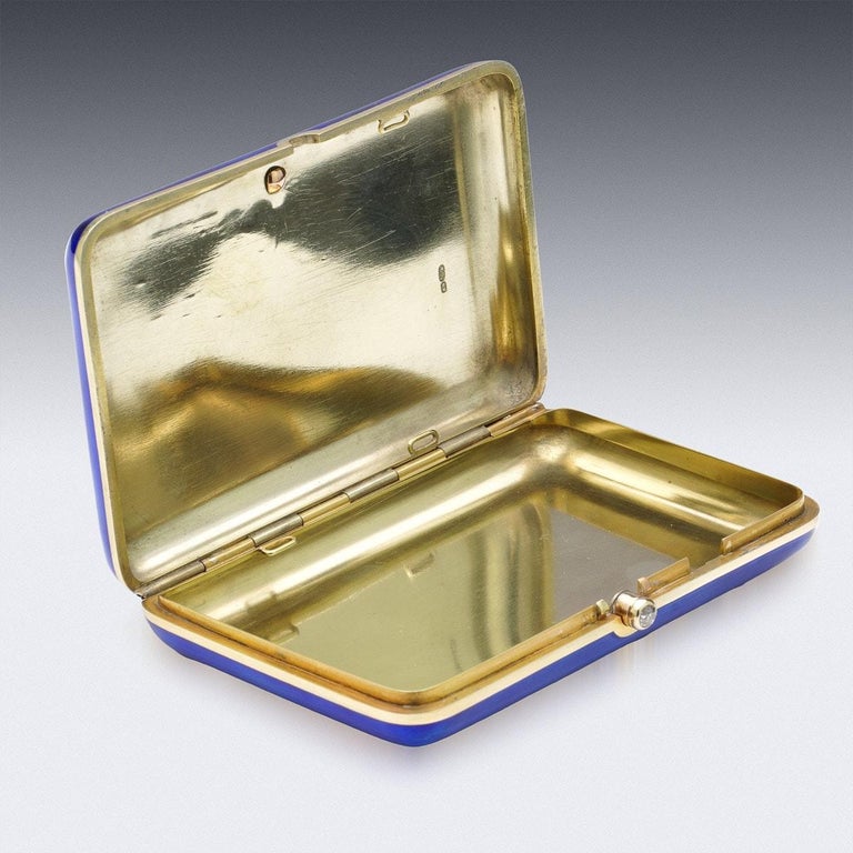 faberge cigarette case antique roadshow 20th Century Russian Faberge 56 Gold and Enamel Cigarette Case, C.1900 at  1stDibs