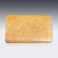 20th Century Russian Faberge Karelian Birch, Gold, Silver Cigarette Case, c.1900