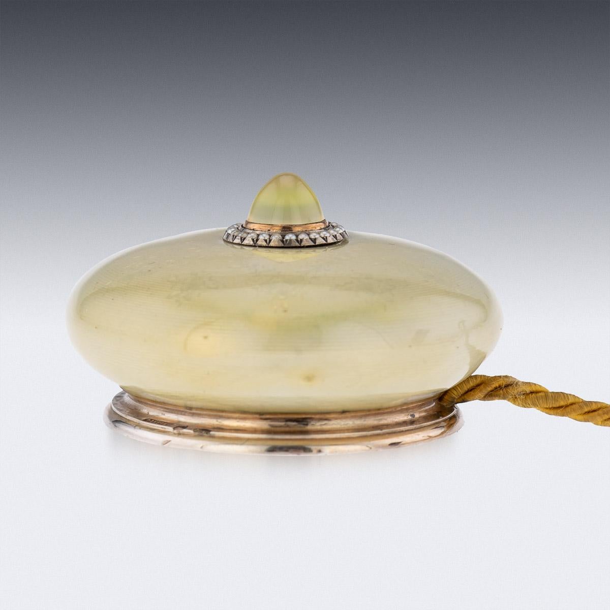 20th Century Russian Faberge Silver & Enamel Bell-Push, Henrik Wigstrom, c.1910 2