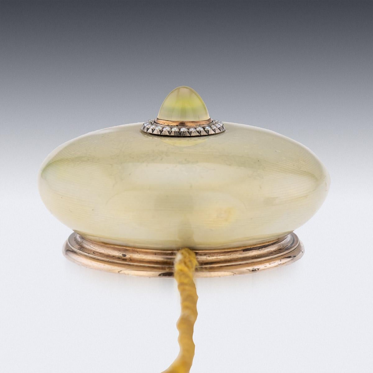 20th Century Russian Faberge Silver & Enamel Bell-Push, Henrik Wigstrom, c.1910 3