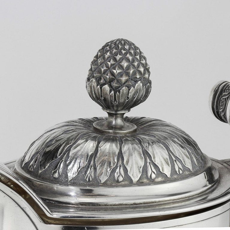 20th Century Russian Faberge Solid Silver & Cut Glass Claret Jug, c.1910 For Sale 2