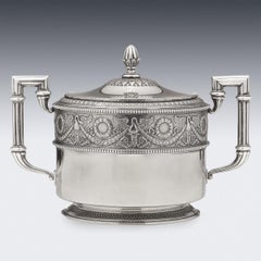 Azucarero ruso con tapa de plata maciza Fabergé del siglo XX, Moscú, c.1900