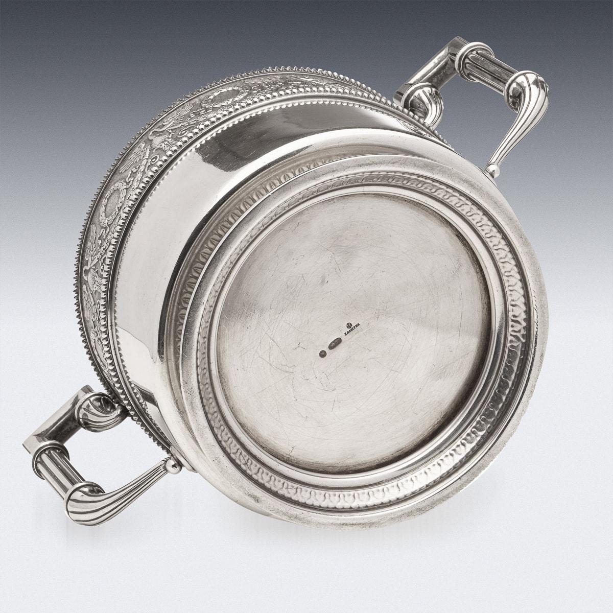 20th Century Russian Faberge Solid Silver Lidded Sugar Bowl, Moscow, c.1900 3