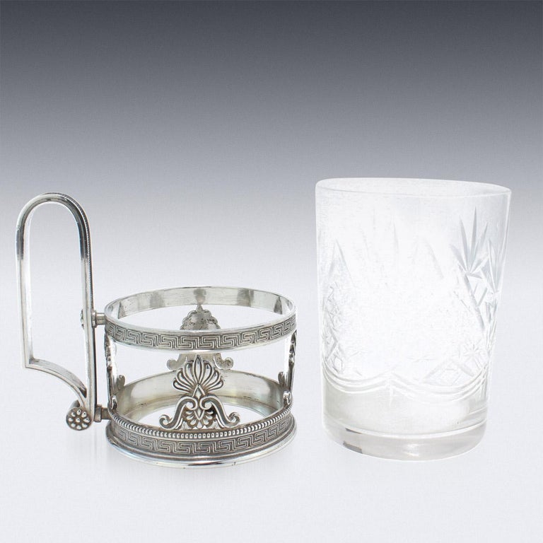 20th Century Russian Faberge Solid Silver Tea Glass Holder, Moscow, c.1900 For Sale 2